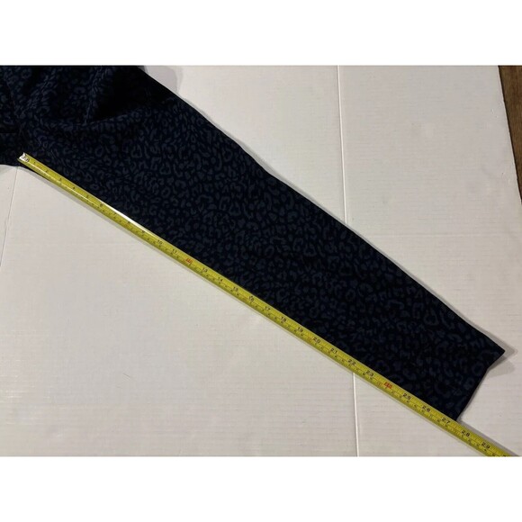 Spanx Blue Leopard Print Skinny Leg High Waisted Jean-Ish Pants Women’s Medium - Picture 9 of 13